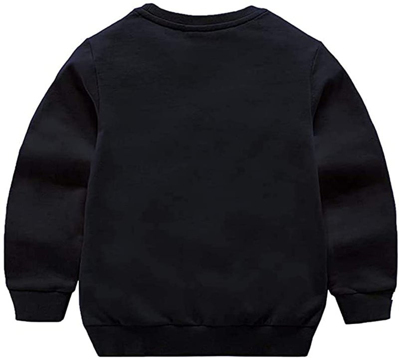 HAXICO Unisex Kids Solid Cotton Thin Pullover Sweatshirt T-shirt Toddler Baby Crewneck Long Sleeve Tshirts Tops Blouse HAXICO Black - Image 2
